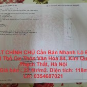 ĐẤT CHÍNH CHỦ Cần Bán Nhanh Lô Đất Full Thổ Cư Thôn Văn Hóa 84, Kim Quan, Thạch Thất, Hà Nội